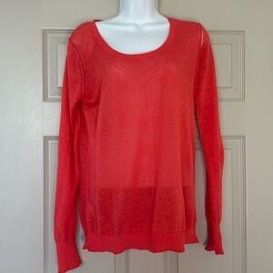 Tommy Bahama Women’s Linen Sweater Coral Colour Breathable Round Neck Size XS